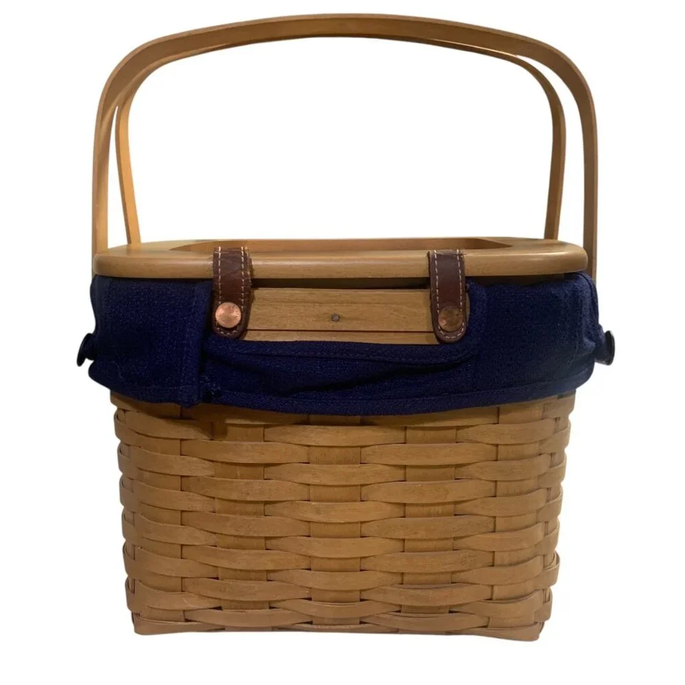 Longaberger‎ 2002 Weekender Basket Blue Fabric Liner, Protector & Insert
